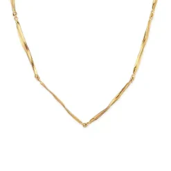 FLORA DANICA GRÆS SØLV FORGYLDT HALSKÆDE - GR-NE-G