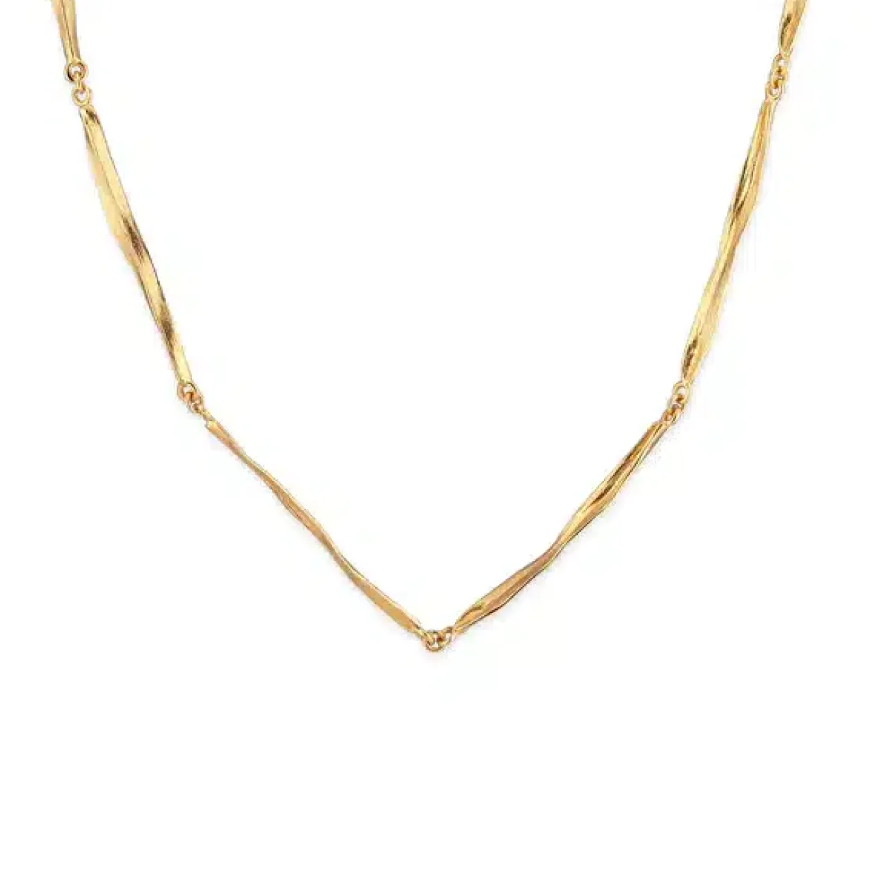 FLORA DANICA GRÆS SØLV FORGYLDT HALSKÆDE - GR-NE-G