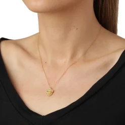 FLORA DANICA PERSILLE HALSKÆDE SØLV FORGYLDT - PAR-Ne-G