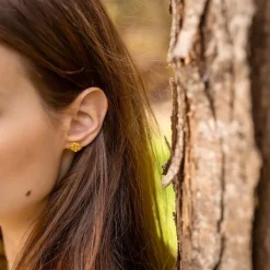 FLORA DANICA PERSILLE ØRERINGE SØLV FORGYLDT - PAR-StPc-G