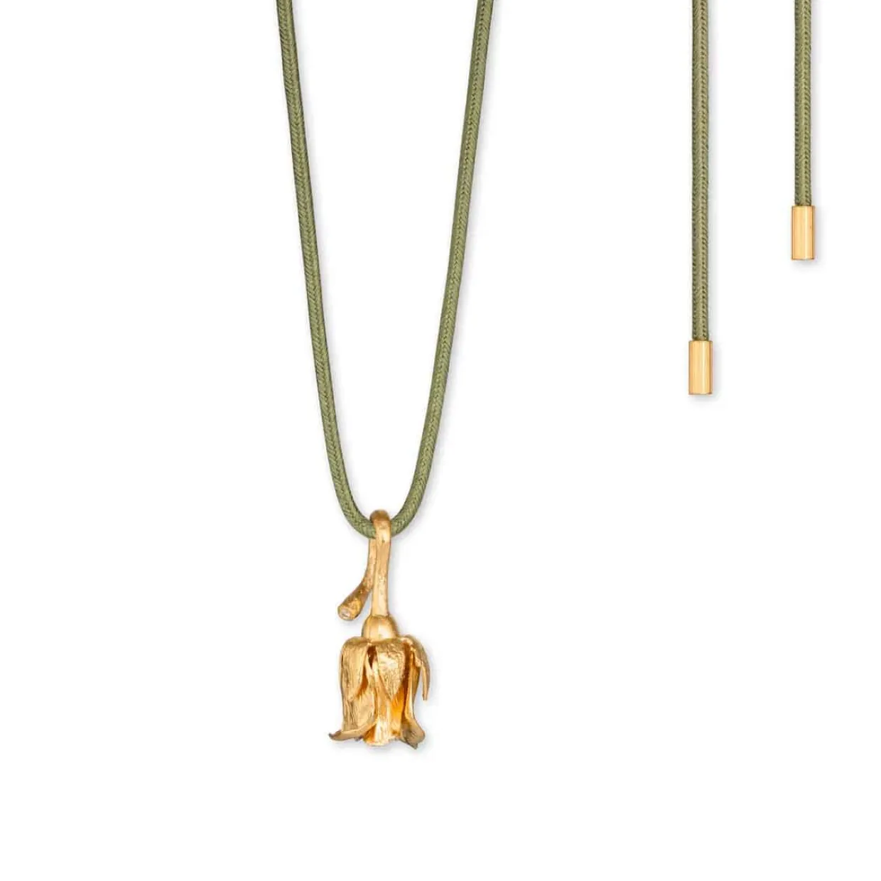 FLORA DANICA ROSE HALSKÆDE FORGYLDT SØLV - ROS-SILKNE-G