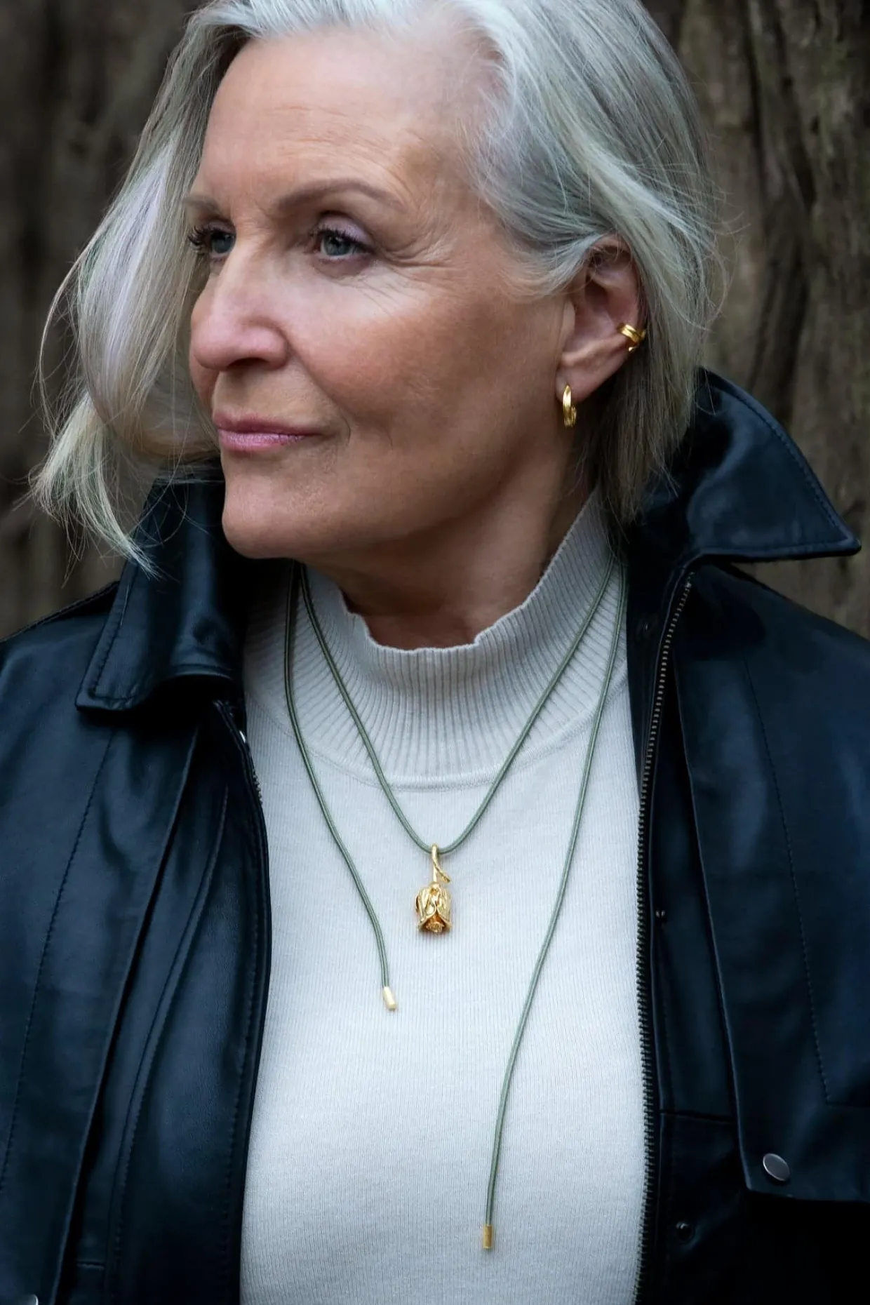 FLORA DANICA ROSE HALSKÆDE FORGYLDT SØLV - ROS-SILKNE-G