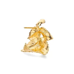 FLORA DANICA ROSENBLAD HOOP ØRERINGE I FORGYLDT SØLV MED DIAMANTER - ROS-HOPC-G