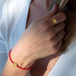 FLORA DANICA SILKE ARMBÅND OLIVEN FIRKLØVER SØLV - FLC-SILK-OLIVE-16-S