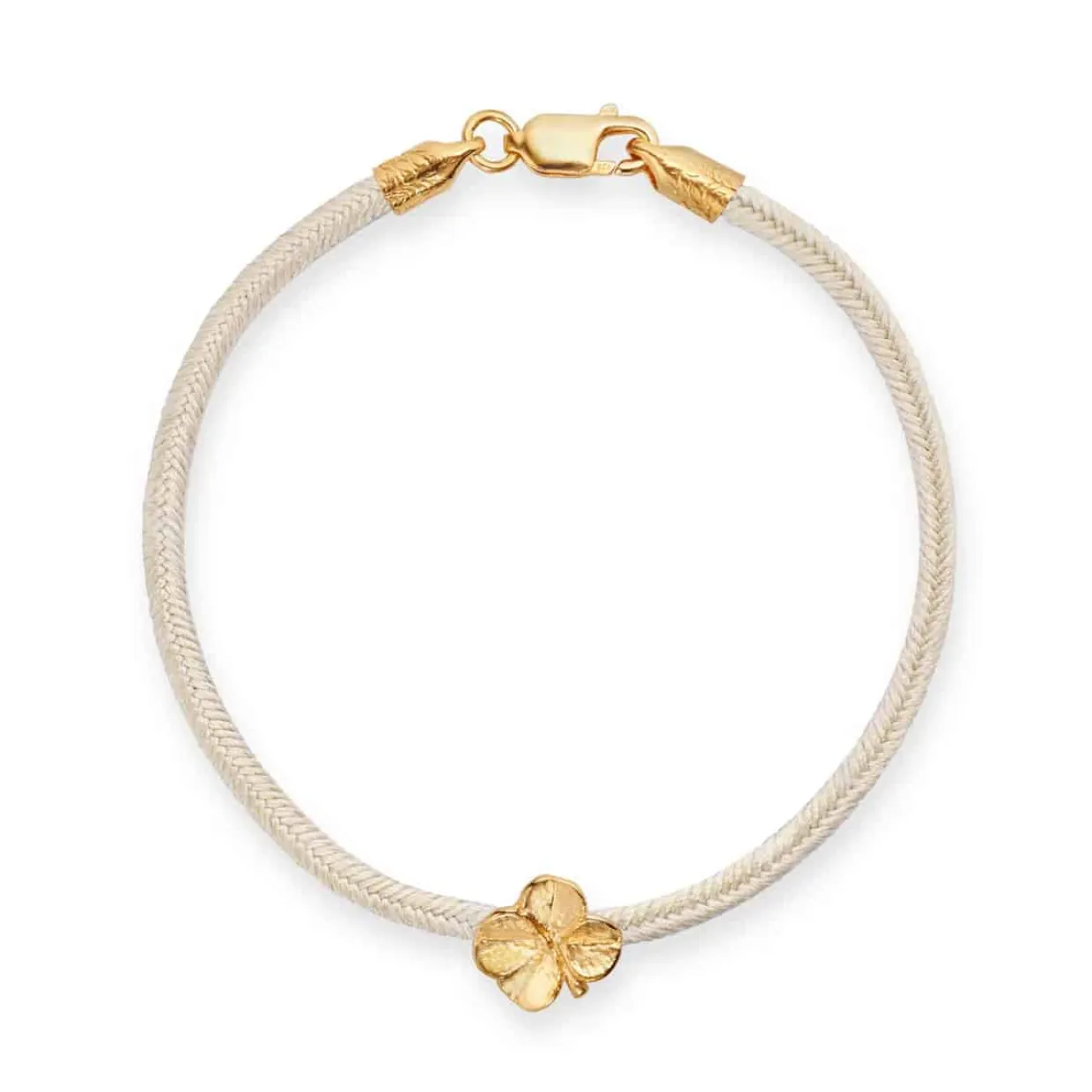 FLORA DANICA SILKE ARMBÅND CHAMPAGNE MED FORGYLDT SØLV 18 CM - FLC-SILK-CHAMPAGNE-18-G