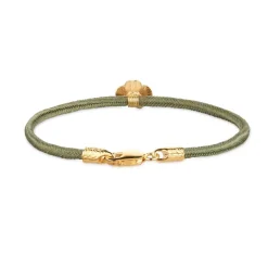FLORA DANICA SILKE ARMBÅND OLIVEN FIRKLØVER FORGYLDT SØLV - FLC-SILK-OLIVE-18-G