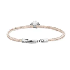 FLORA DANICA SILKE ARMBÅND ROSA FIRKLØVER SØLV - FLC-SILK-ROSE-18-S