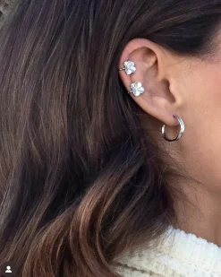 FLORA DANICE FIRKØVER EAR CUFF SØLV - FLC-EACU-S