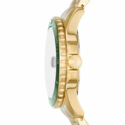 FOSSIL BLUE UR HERRE GULD FARVET MED GRØN SKIVE - FS6030