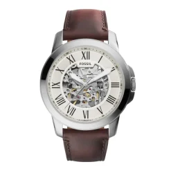 FOSSIL GRANT AUTOMATIC MØRKEBRUN LÆDER - ME3099