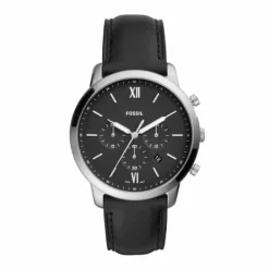 FOSSIL NEUTRA CHRONO HERRE UR MED SORT LÆDERREM - FS5452