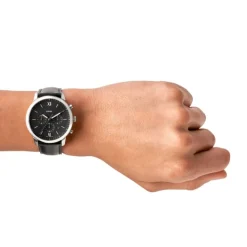 FOSSIL NEUTRA CHRONO HERRE UR MED SORT LÆDERREM - FS5452