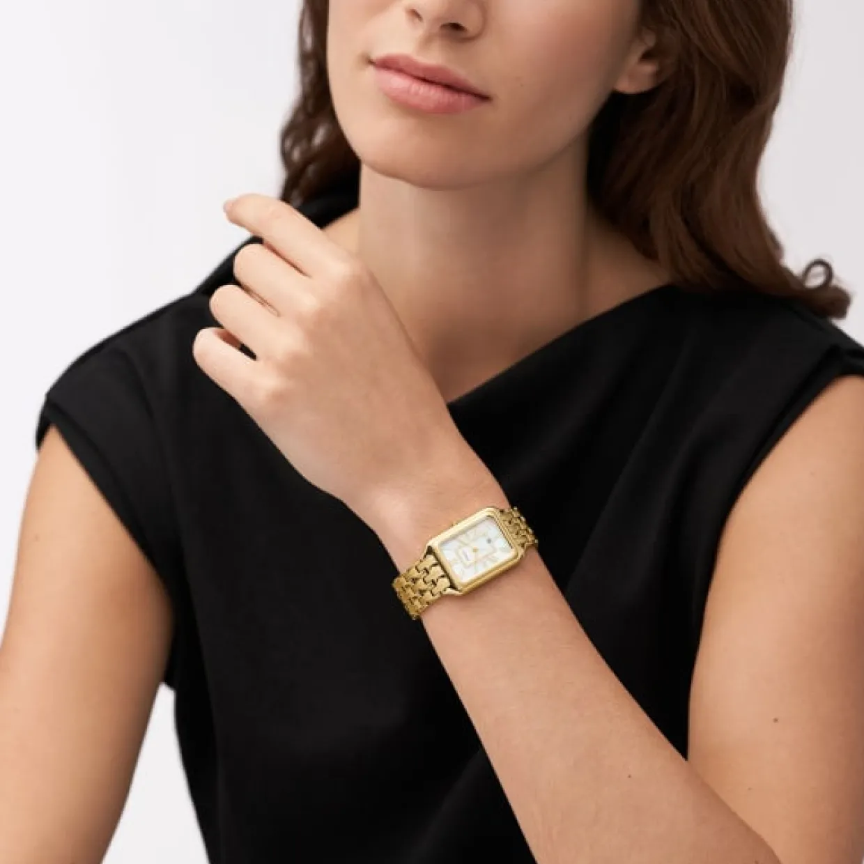 FOSSIL RAQUEL FIREKANTET UR DAME GULD FARVET - ES5304