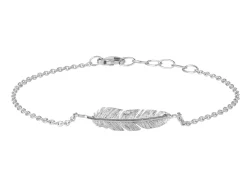 HEIRING ARMBÅND SØLV RHODINERET MED FJER -51-5-87RH