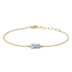 HEIRING ARMBÅND SQUARE SKY BLÅ TOPAS SØLV FORGYLDT - 29-9-96FG