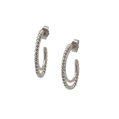 HEIRING BRAIDED ØRERINGE SØLV HALV CREOL - 52-5-04RH