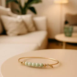 HEIRING BURMA JADE TOP TIL MULTI ARMRING I FORGYLDT SØLV - 53-4-80FG