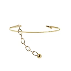 HEIRING CHAIN W/BULLET TOP MULTI I FORGYLDT SØLV - 53-4-10FG