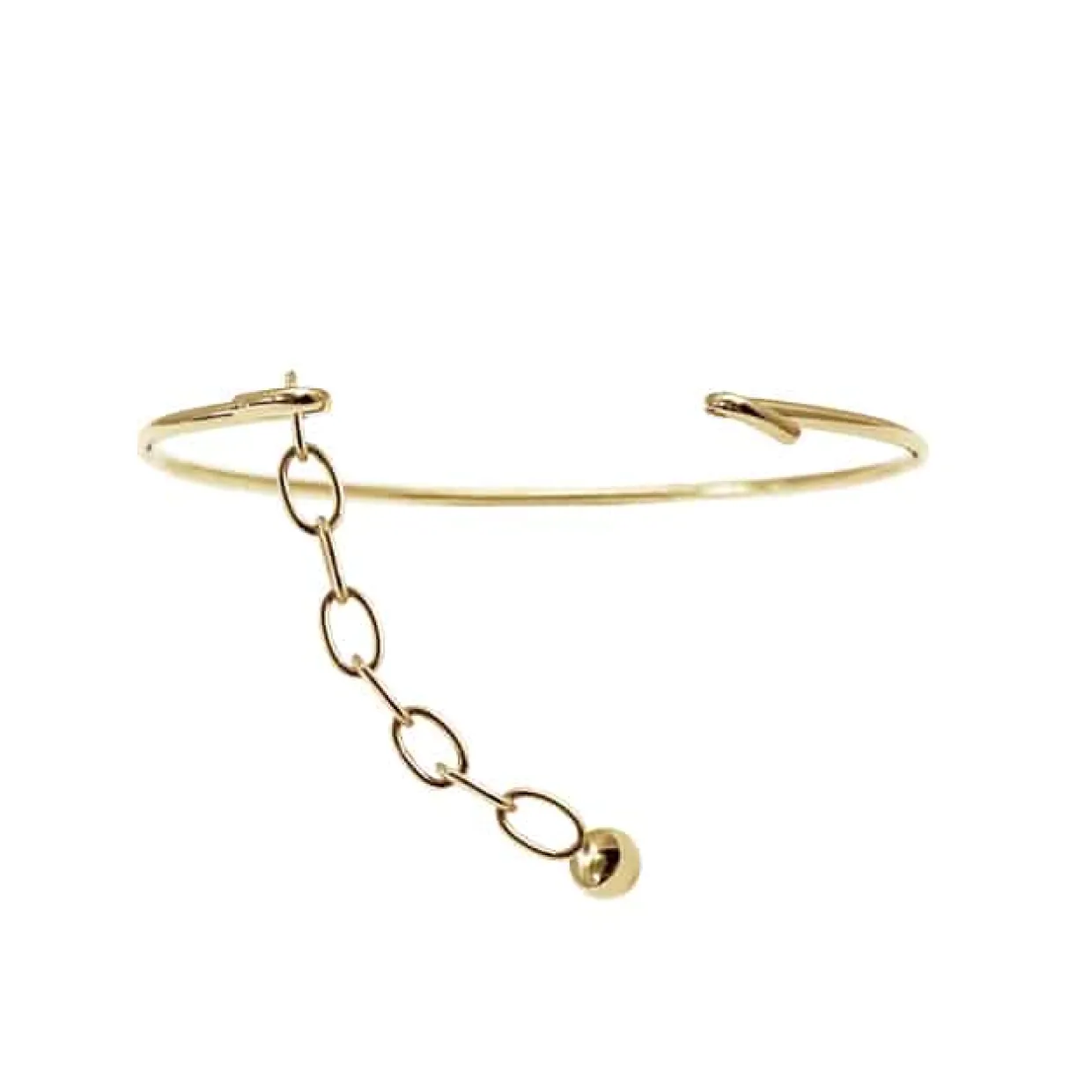 HEIRING CHAIN W/BULLET TOP MULTI I FORGYLDT SØLV - 53-4-10FG