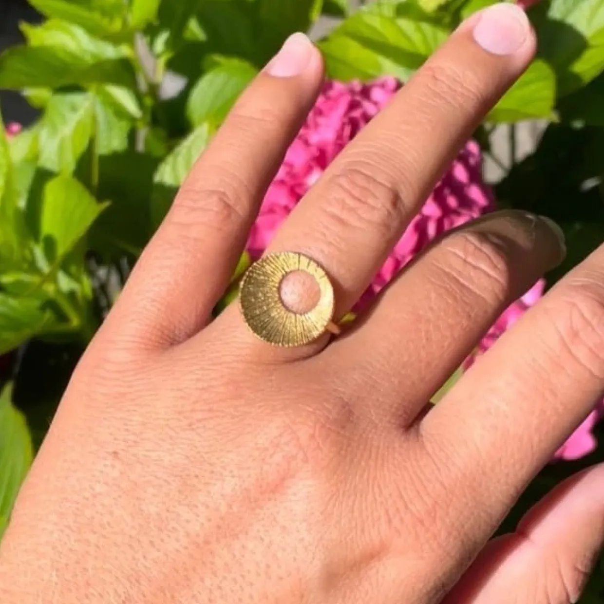 HEIRING DRØMMEFANGER RING LUKKET I FORGYLDT SØLV - 51-9-07FG