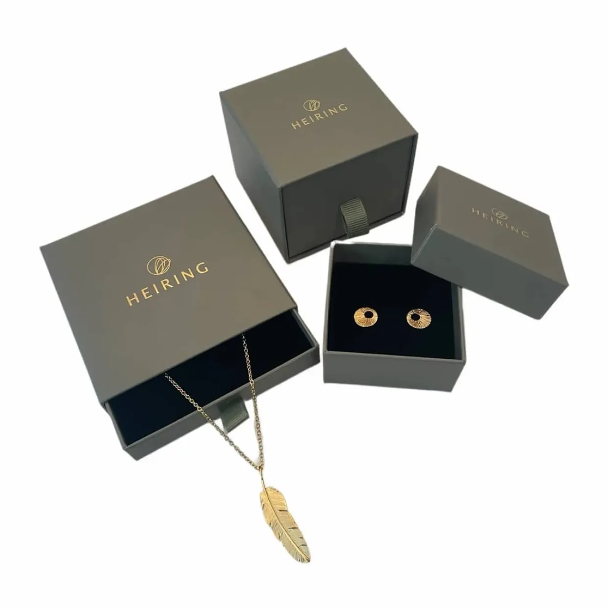 HEIRING FJER VEDHÆNG LILLE I FORGYLDT SØLV - 51-5-92FG