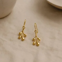 HEIRING FLOREA ØREHÆNGERE I FORGYLDT SØLV - 53-6-67FG