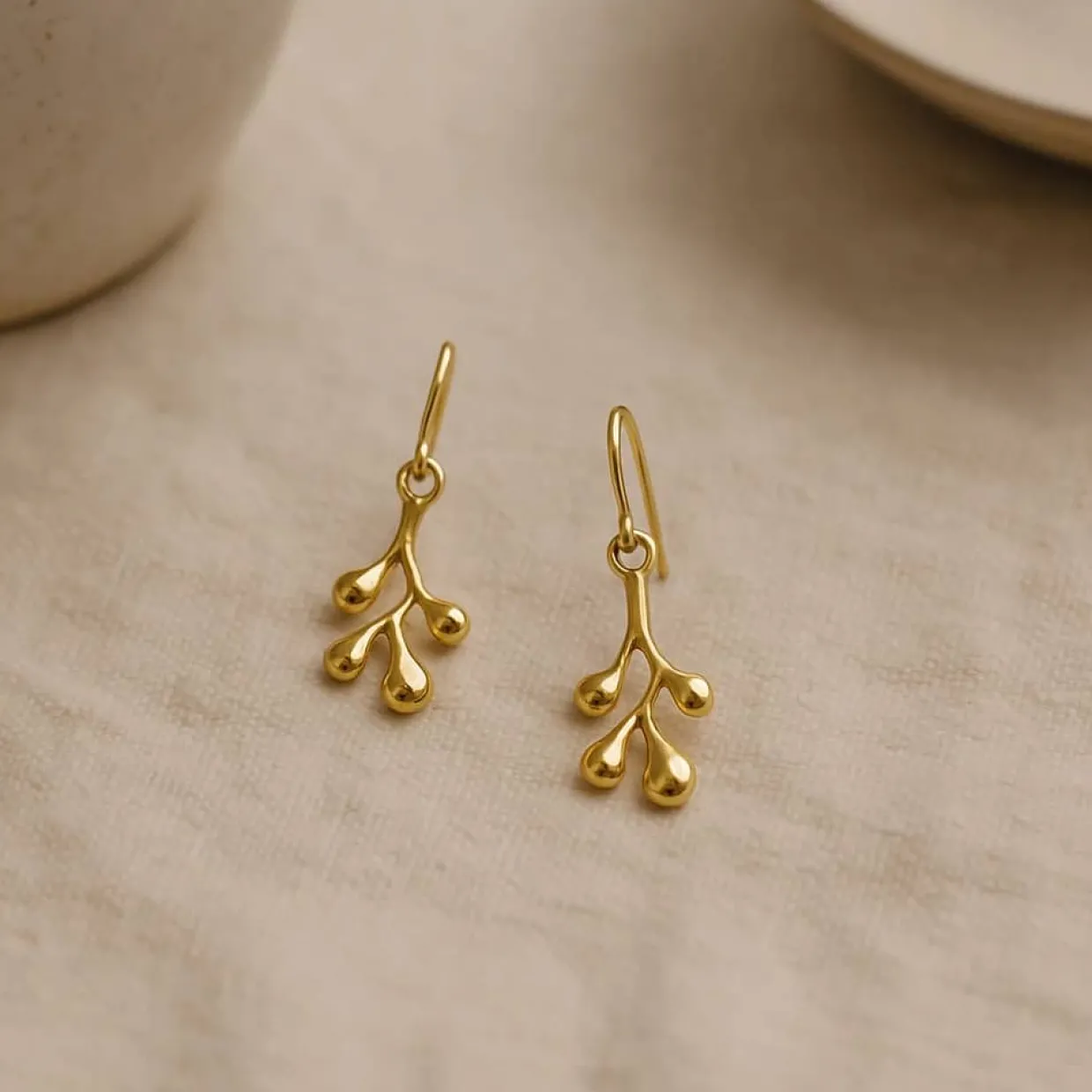 HEIRING FLOREA ØREHÆNGERE I FORGYLDT SØLV - 53-6-67FG