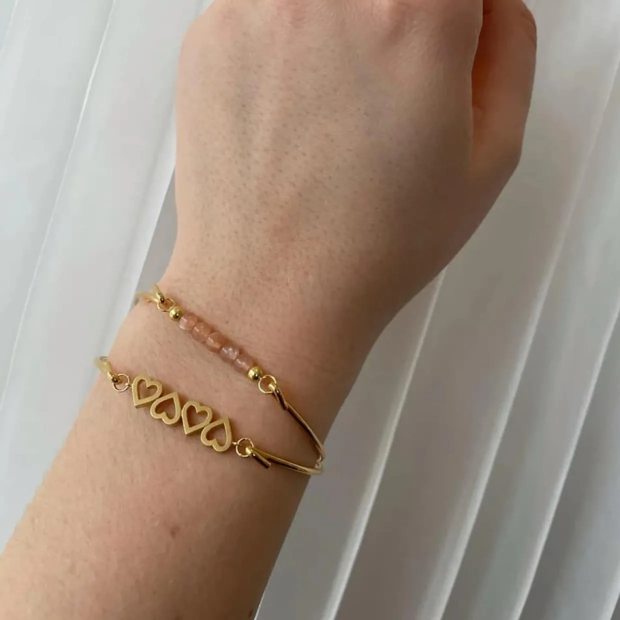 HEIRING HJERTE TOP TIL MULTI ARMRING I FORGYLDT SØLV - 53-4-85FG