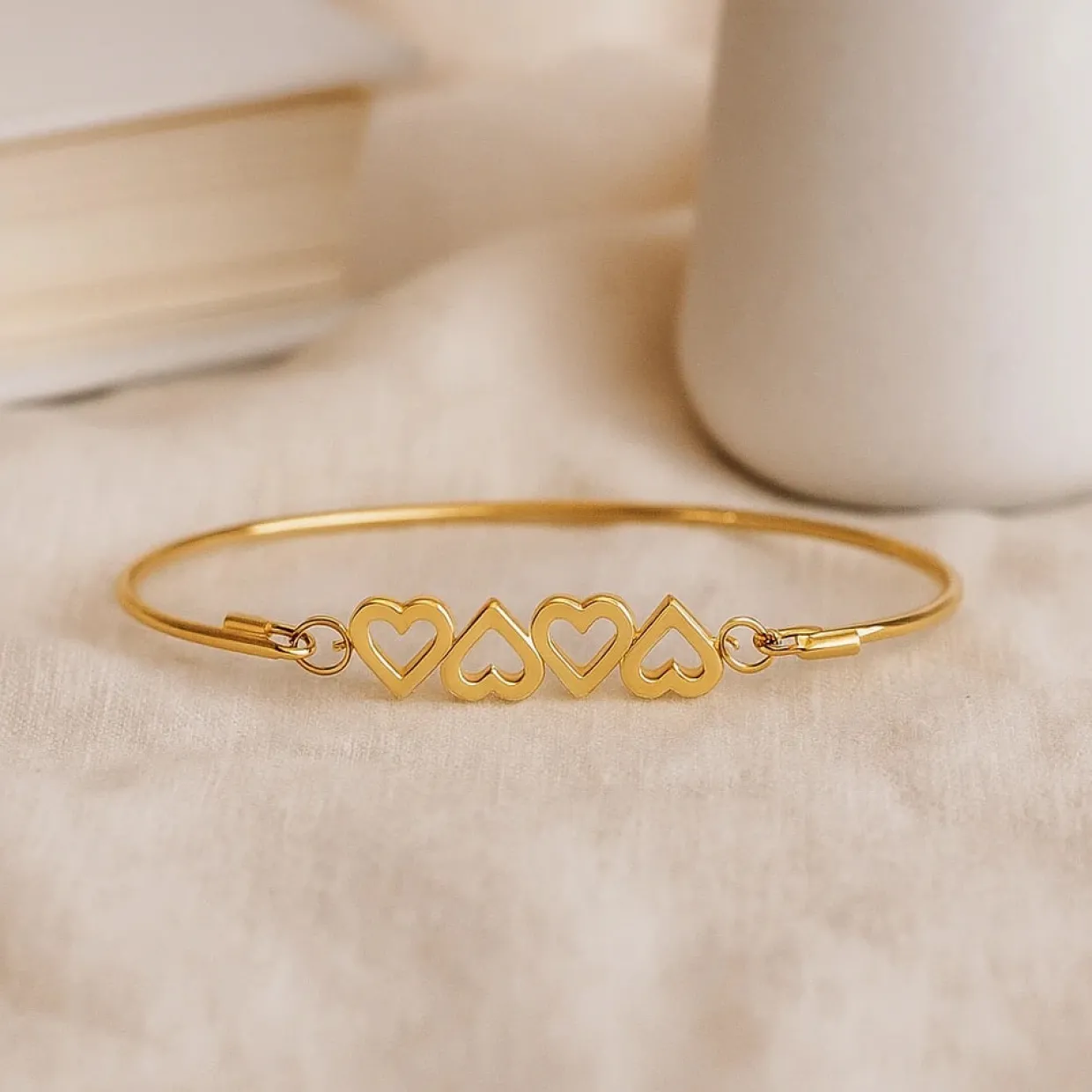 HEIRING HJERTE TOP TIL MULTI ARMRING I FORGYLDT SØLV - 53-4-85FG