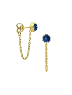 HEIRING HORIZON ØRERINGE I FORGYLDT SØLV MED BLÅ OPAL - 53-6-37FG-6