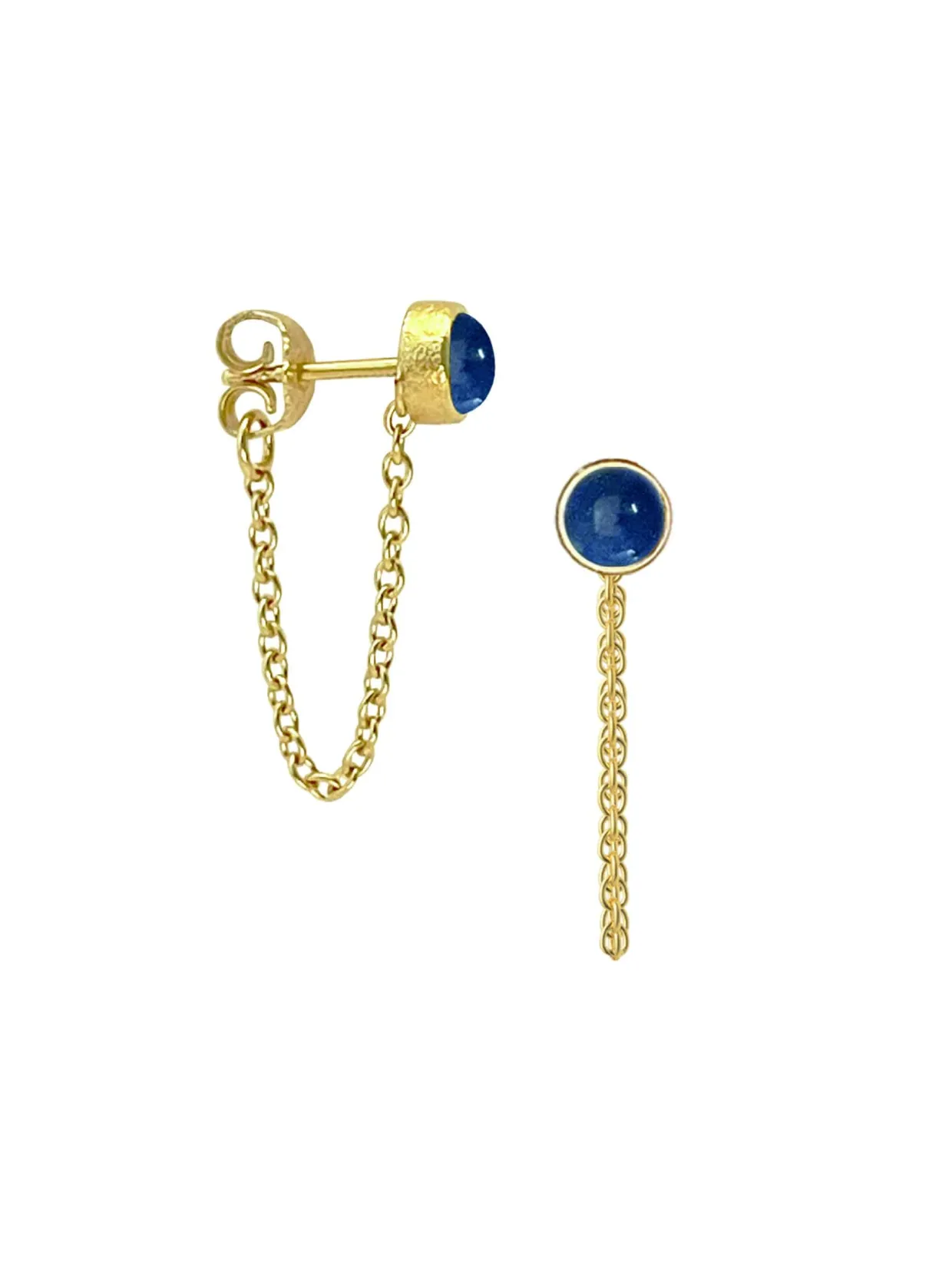 HEIRING HORIZON ØRERINGE I FORGYLDT SØLV MED BLÅ OPAL - 53-6-37FG-6