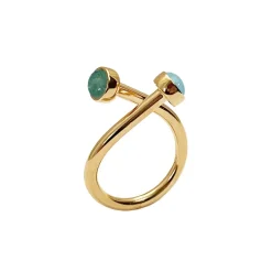 HEIRING HORIZON RING BLÅ MIX SØLV FORGYLDT - 53-6-30FG-1