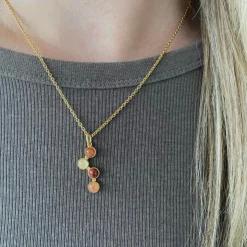 HEIRING HORIZON VEDHÆNG MED MIX RØD I FORGYLDT SØLV - 53-6-31FG-2