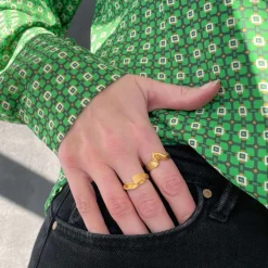 HEIRING MILLE RING NO 2 FORGYLDT SØLV - 53-3-72FG