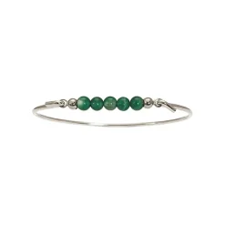 HEIRING MULTI BANGLE ARMBÅND SØLV MED GRØN AGAT - 53-4-02RH