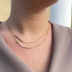 HEIRING MULTI CHAIN SØLV FORGYLDT 42 CM - 53-4-71FG