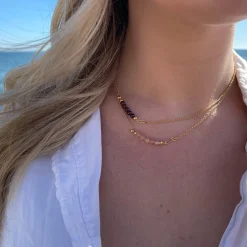 HEIRING MULTI CHAIN SØLV FORGYLDT 42 CM - 53-4-71FG