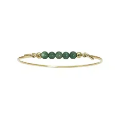 HEIRING MULTI FORGYLDT BANGLE ARMBÅND GRØN AGAT - 53-4-02FG