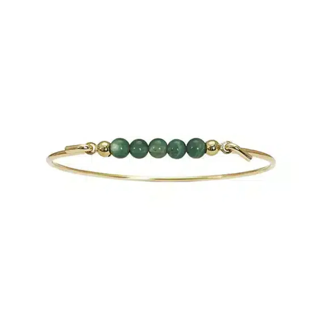 HEIRING MULTI FORGYLDT BANGLE ARMBÅND GRØN AGAT - 53-4-02FG