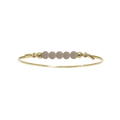 HEIRING MULTI SØLV FORGYLDT BANGLE ARMBÅND PEACH MOONSTONE - 53-4-04FG