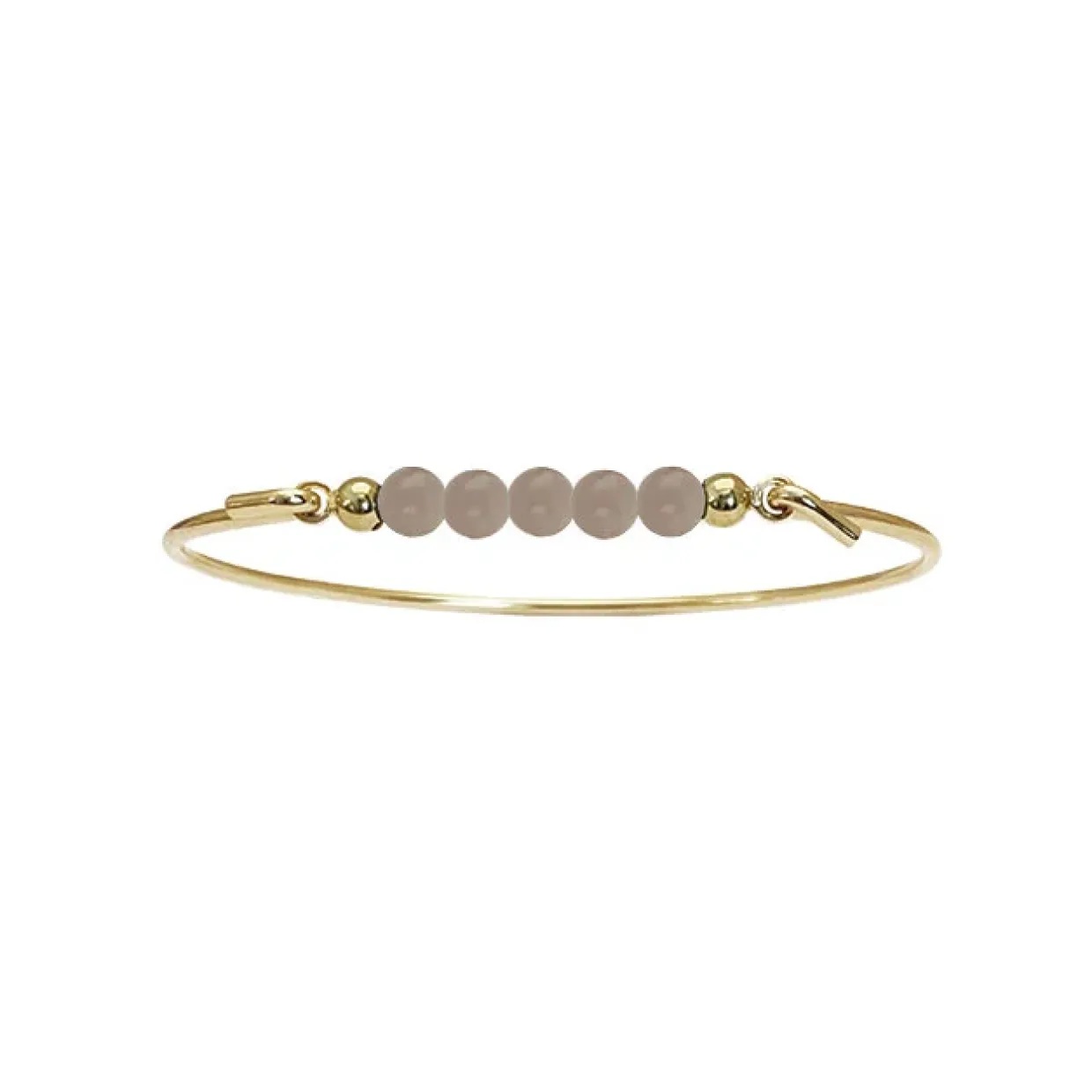 HEIRING MULTI SØLV FORGYLDT BANGLE ARMBÅND PEACH MOONSTONE - 53-4-04FG