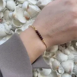 HEIRING MULTI TOP TIL BANGLE ARMRING I FORGYLDT SØLV MED GRANAT - 53-4-21FG