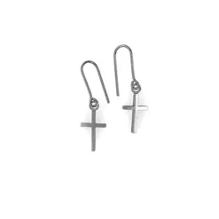 HEIRING ØREHÆNGER KORS I SØLV OXYDERET - 52-1-91OX