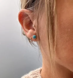 HEIRING ØRERING KOULE FORGYLDT TURKIS - 53-5-65FG