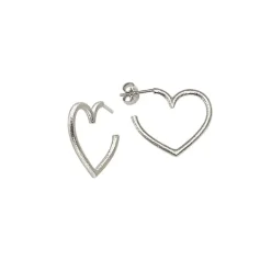 HEIRING ØRERING SØLV HJERTE CREOL - 53-6-01RH