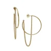 HEIRING ØRERINGE SØLV FORGYLDT CREOL MED KÆDE 25MM - 29-8-40FG