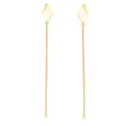 HEIRING RHOMBUS ØRERINGE MED KÆDE I FORGYLDT SØLV - 52-8-12FG