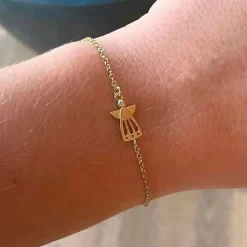 HEIRING SKYTSENGEL ARMBÅND MED LUKKET ENGEL FORGYLDT SØLV - 51-5-68FG