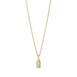 HEIRING SQUARE FORGYLDT SØLV VEDHÆNG MED PERIDOT - 29-9-82FG