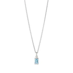 HEIRING SQUARE RHODINERET SØLV VEDHÆNG MED TOPAS - 29-9-86RH